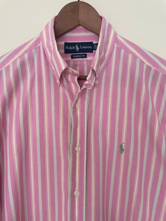 Ralph Lauren Pastel Multi Stripe Oxford Shirt Classic Fit Cotton 15.5 - Picture 4 of 11